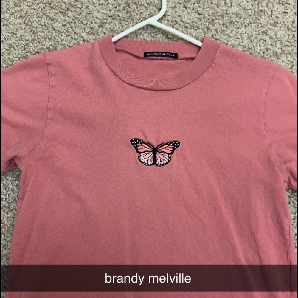 Brandy Melville Cropped Butterfly Tee